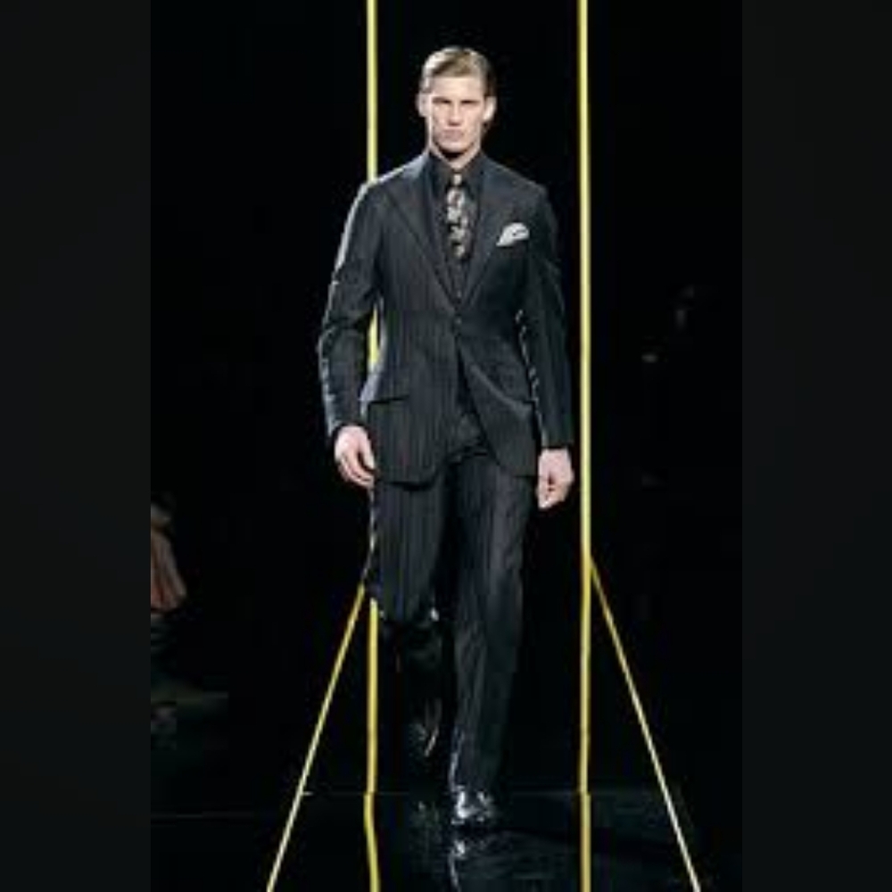 $4,500 GIANNI VERSACE MEDUSA  MEN'S SUIT BROWN BLUE R42 W37